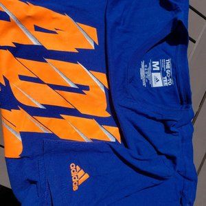 Men's Blue and orange short sleeve Adidas Tshirt size medium